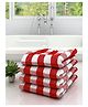 Athom Living 100% Premium Cotton Bath Towel Big Check Print Pack Of 4 - Red