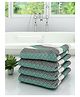 Athom Living 100% Premium Cotton Bath Towel Modern Checks Print Pack Of 4 - Green