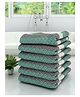 Athom Living 100% Premium Cotton Bath Towel Modern Checks Print Pack Of 6 - Green