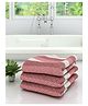 Athom Living 100% Cotton Bath Towels Modern Checks Print Pack of 3 - Pink