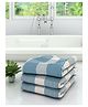 Athom Living 100% Cotton Bath Towels Pin Stripes Print Pack of 3 - Blue