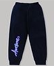 KAVEE 100% Cotton Biowashed Full Length Lounge Pant Awsome Print - Navy Blue