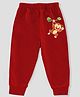 KAVEE 100% Cotton Biowashed Full Length Lounge Pant Monkey Print - Red