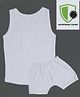 COCOON ORGANICS Anti-Microbial Sleeveless Solid Vest And Bloomer Set - White