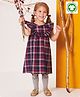 Lilly + Sid Sleeveless 100% Organic Cotton Winter Frock Checks - Multicolor