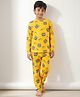 Anthrilo 100% Organic Cotton Full Sleeves Pop It Printed Night Suit - Yellow