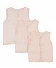 Mi Arcus  Cotton Sleeveless Solid Vests Pack of 3 White