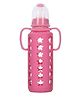DOMENICO Ultrasoft Nipple Glass Feeding Bottle -Pink (240ml)