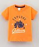 Grab It Half Sleeves Tee Camping Print - Orange