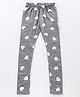 Earth Conscious Full Length All Over Heart Printed Leggings - Light Grey