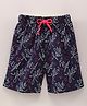 Grab It Knee Length Shorts Hello Print - Navy