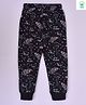 Kiwi Full Length Spacecraft Print Unisex Lounge Pants - Black