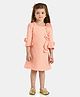 Peppermint Three Fourth Sleeves Polka Dots Print Dress - Peach