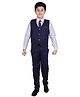 P-MARK Full Sleeves Shirt With Waistcoat & Pants Set - Blue