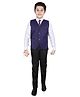 P-MARK Full Sleeves Shirt With Waistcoat & Pants Set - Royal Blue