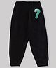 KAVEE Full Length Number 7 Print Cotton Lounge Pants - Black