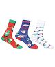 KazarMax Kids Multicolor Santa Printed Socks Pack Of 3Small - Multicolor