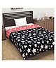 Divine Casa 120 GSM Microfiber Reversible Single Bed AC Dohar Star Print - Pink Black White