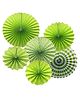  Johra Polka Dot Stripes Decoration Party Fans Green - Pack of 6