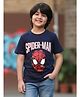 Nap Chief Cotton Half Sleeves Reversible Sequin Spider Man Detailing Tee - Navy Blue