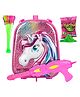 Fiddlerz Holi Pichkari High Pressure Water Gun Toy Back Holding Tank with Holi Combo of 1 Pkt Holi Color & 37 Magic Balloons for Kids