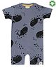 Turtledove London Organic Cotton Half Sleeves Romper Fish Print - Blue