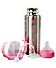 DOMENICO Stainless Steel Thermal Insulation Baby Feeding Bottle for New Born Baby with Handles Pink - 180 ml