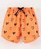 Grab It Shorts Heart Print - Orange