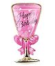 Shopperskart Glass Shape Happy Birthday Foil Balloon - Pink