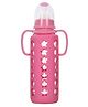 DOMENICO Ultrasoft Nipple Glass Feeding Bottle -Pink (240ml)