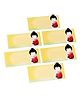 Papier Set Of 6 Kokeshi Doll Envelopes - Yellow