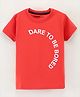 Doreme Half Sleeves T Shirts Text Print - Bright Red