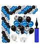 Zyozi Black Silver Blue Metallic Balloon Garland Arch Kit - 78 Pieces