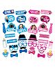 Zyozi Photo Booth Props Party Boy or Girl Baby Shower Party Blue And Pink - Pack of 36