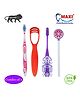 MAXI Oral Care Junior Toothbrush & Tongue Cleaner Pack Of 4 - Multicolor 