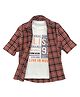 CAVIO Full Sleeves Checked Shirt With Tee - Dark Peach