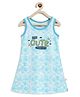 SuperBottoms Sleeveless Tie & Dye Cute Print Dress - Blue