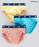 Honeyhap Premium Briefs With   Anti-Microbial  Finish Multi Print Pack of 3 - Yellow Orange Blue