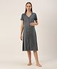 Nejo Half Sleeves Solid Maternity Dress - Grey