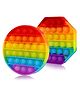Enorme Round Octagon Shape Pop Bubble Stress Relieving Silicone Pop It Fidget Toy Pack of 2 - Multicolor