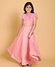 Piccolo Sleeveless Ruffle Detail Choli With Printed Lehenga - Pink