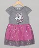 The Sandbox Clothing Co Short Sleeves Unicorn Embellished Dress - Pink