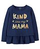 Carter's Kind Like My Mama Peplum Jersey Tee - Navy