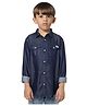 JACK & JONES JUNIOR Cotton Woven Full Sleeves Solid Color Shirt - Navy Blue