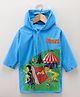 Babyhug Full Sleeves Hooded Raincoat Chhota Bheem Print - Blue