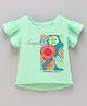 Vitamins Frill Sleeves Top Floral Print - Green