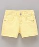Vitamins Mid Thigh Solid Color Denim Shorts - Yellow