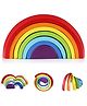 PLUSPOINT Wooden Rainbow Stacker Nesting Puzzle Blocks Multicolor - 8 Pieces