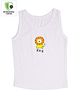 COCOON ORGANICS Sleeveless Lion & King Printed Vest - White