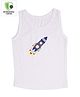 COCOON ORGANICS Sleeveless Rocket Print Vest - White